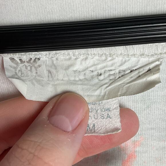 Vintage Marguerita Hand Painted Cotton Tee Lady by the Lake Medium - Picture 6 of 10